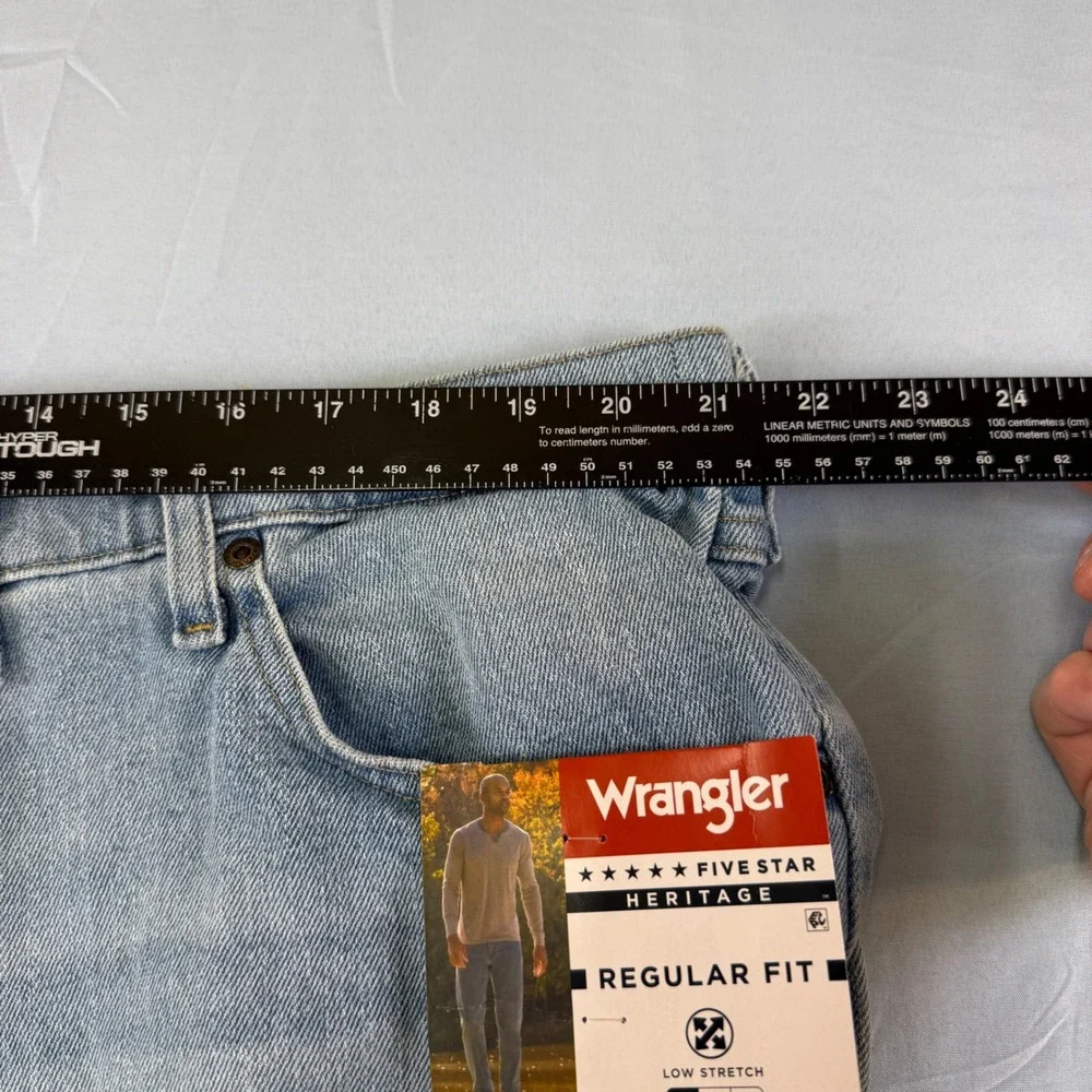 Wrangler Five Star Heritage Mens Regular Fit Jean Light Wash 44x30 1096FXVBI NWT